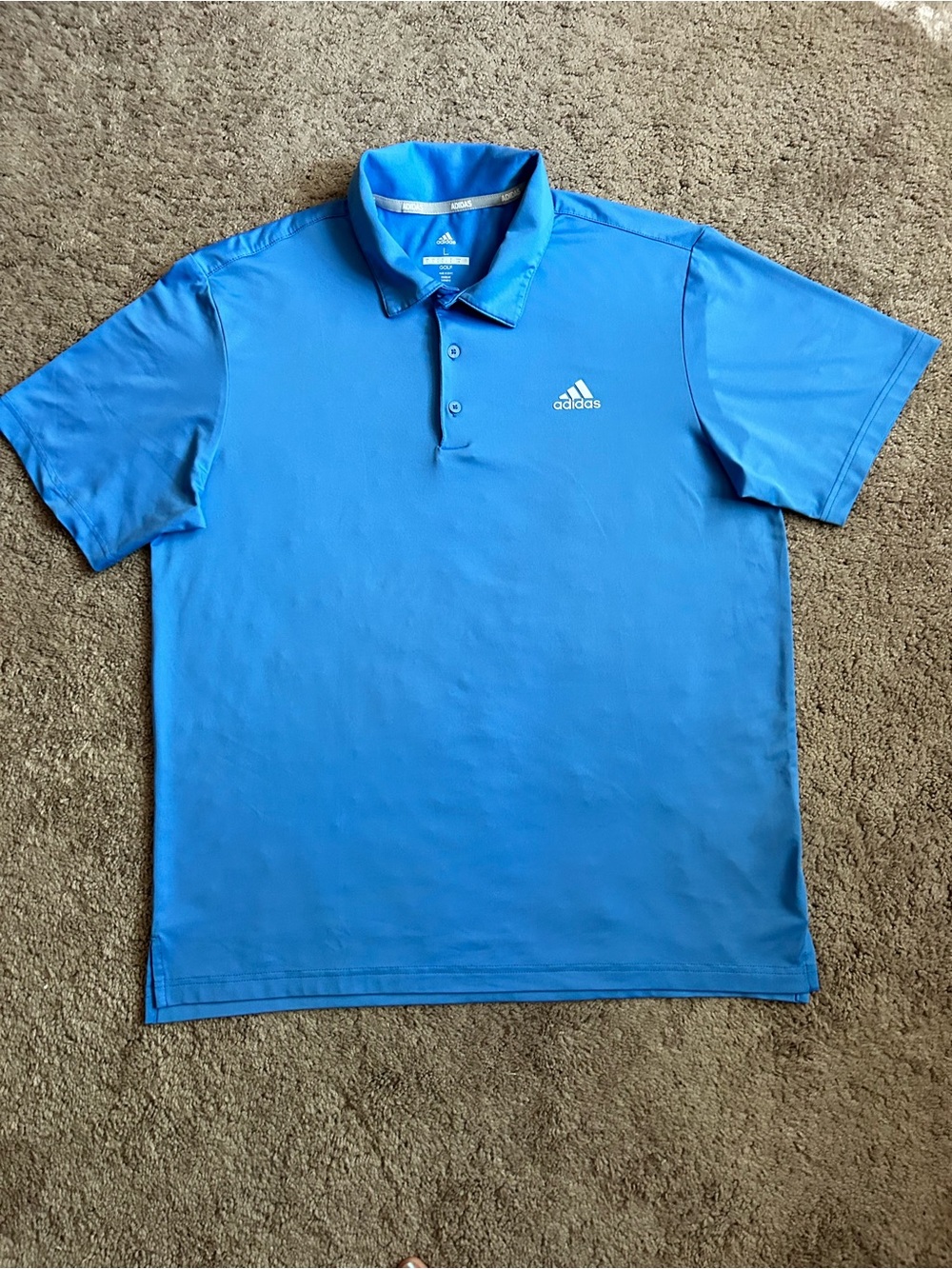 adidas Men's  Blue Golf Polo with White Logo size L